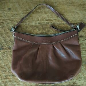 Coach Rich Brown Leather Shoulder Bag